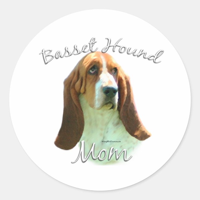 Adesivo Basset Hound Mãe 2 (Frente)