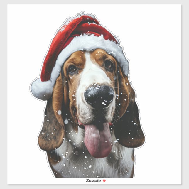 Adesivo Basset Hound Natal (Folha)