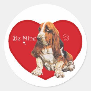 Adesivo Basset Hound no Dia dos Namorados