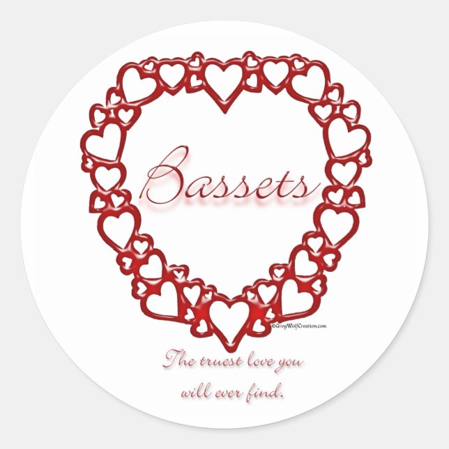 Adesivo Basset Hound True Love - Sticker (Frente)