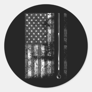 Adesivo Bastão de Bilhar Bandeira Americana Fofo Jogo de M