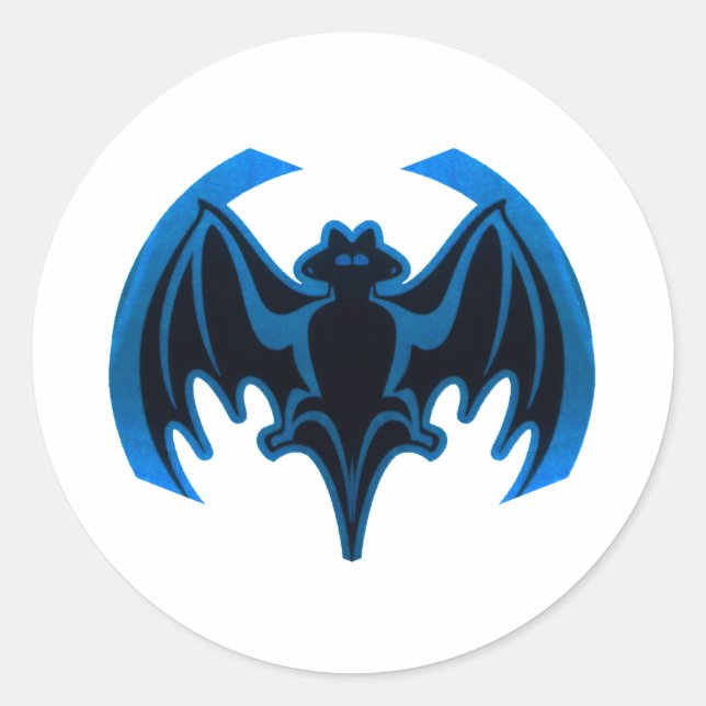Adesivo Bat Blue O MUSEUM Zazzle dá presentes (Frente)