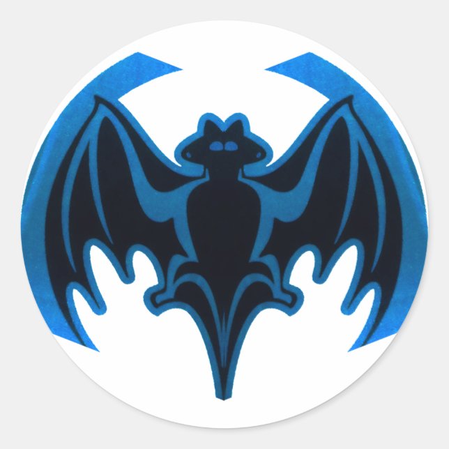 Adesivo Bat Blue O MUSEUM Zazzle dá presentes (Frente)