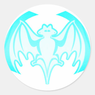 Adesivo Bat Cyan Inv The MUSEUM Zazzle Gifs