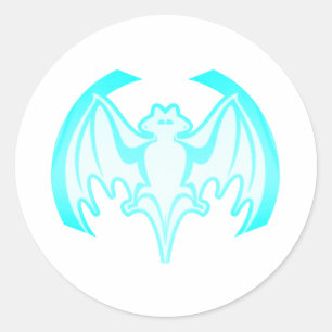 Adesivo Bat Cyan Inv The MUSEUM Zazzle Gifs