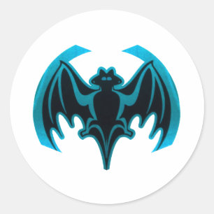 Adesivo Bat Cyan O MUSEUM Zazzle dá presentes
