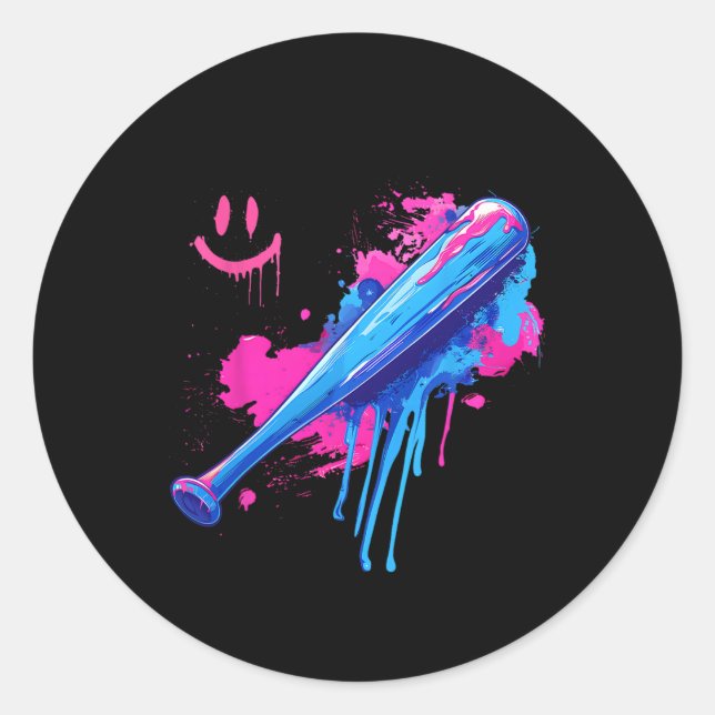 Adesivo Bat De Baseball Com Gotas De Sprinkles Para Homens (Frente)