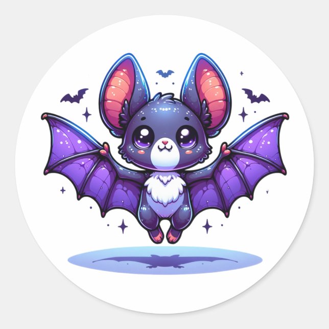 Adesivo Bat Halloween Cute Chibi (Frente)