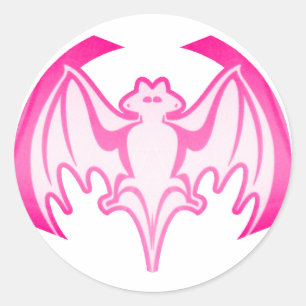 Adesivo Bat Magenta Inv The MUSEUM Zazzle Gifts
