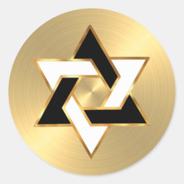 Adesivo Bat Mitzvah Black White Star de David no Dourado