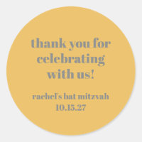 Bat Mitzvah, Cinza Amarelo Frio Personalizado Obri