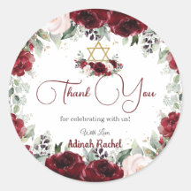 Bat Mitzvah Estrela Floral Burgundy Blush de David