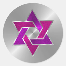 Adesivo Bat Mitzvah, Estrela Púrpura Rosa de David a Qualq