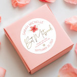 Adesivo Bat Mitzvah Floral Tropical Aquarela Letra Dourada<br><div class="desc">Sinta orgulho, alegre-se e celebre esse marco da sua Bat Mitzvah favorita sempre que usar esse adesivo sofisticado e personalizado! Um floral de plumeria tropical em aquarela, colorido e deslumbrante, uma fonte manuscrita em dourado falso, a Estrela de Davi e pontos brilhantes, junto com uma fonte moderna sem serifa em...</div>