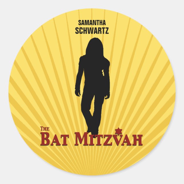 Adesivo Bat Mitzvah Movie Sticker Amarelo (Frente)