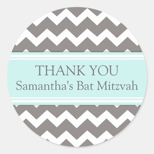 Adesivo Bat Mitzvah Obrigado Nome Personalizado Marcas De  (Frente)