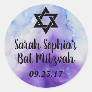 Adesivo Bat Mitzvah Sticker, Favor Tag, Bat Mitzvah Decor