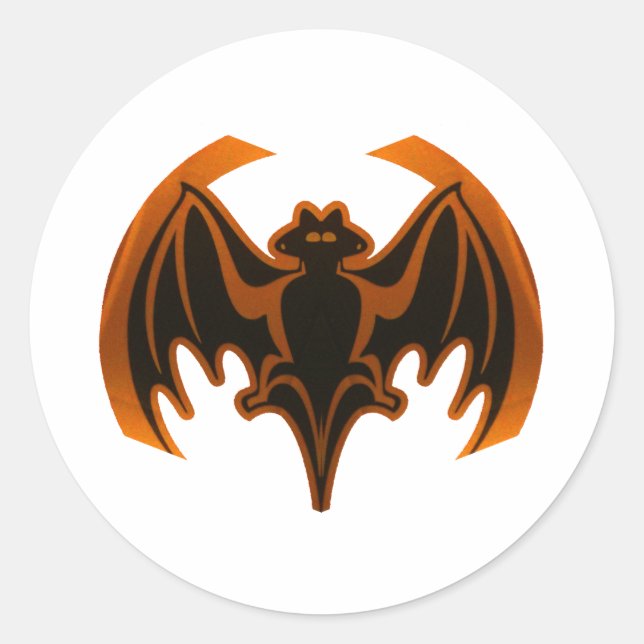 Adesivo Bat Orange O MUSEUM Zazzle dá presentes (Frente)