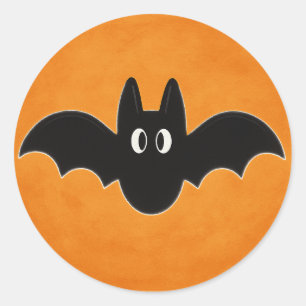 Adesivo Bat Preto no Fundo Laranja