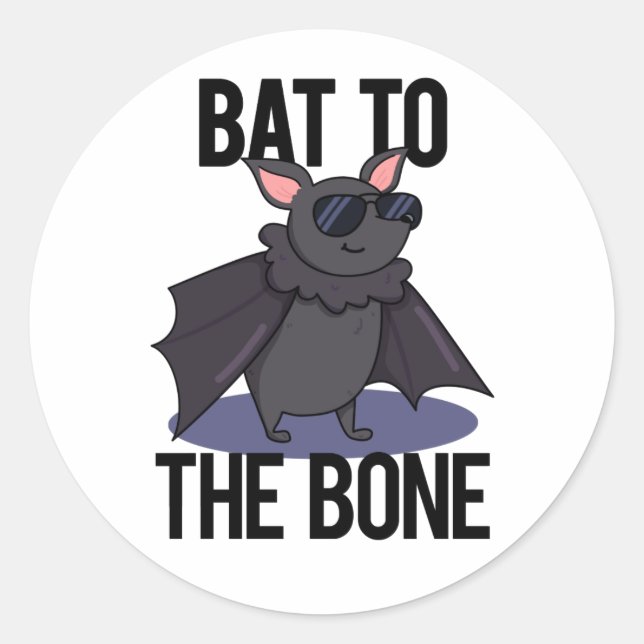 Adesivo Bat To Bone Funny Animal Pun (Frente)
