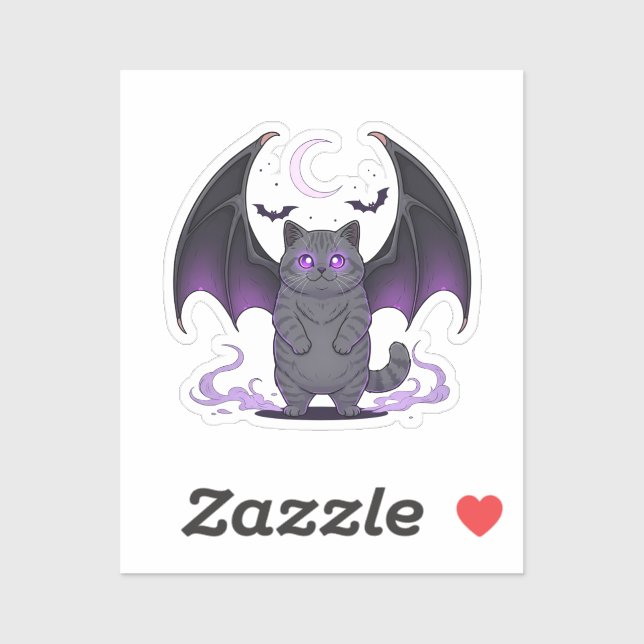 Adesivo Bat Wing Brit - Halloween britânico de gato-do-mat (Folha)