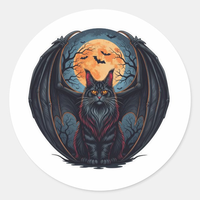 Adesivo Bat Wing Coon - Halloween do Maine Coon (Frente)