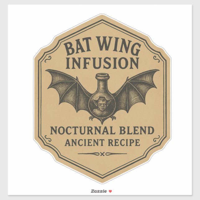 Adesivo Bat Wing Infusion - Halloween Apothecary Label (Folha)