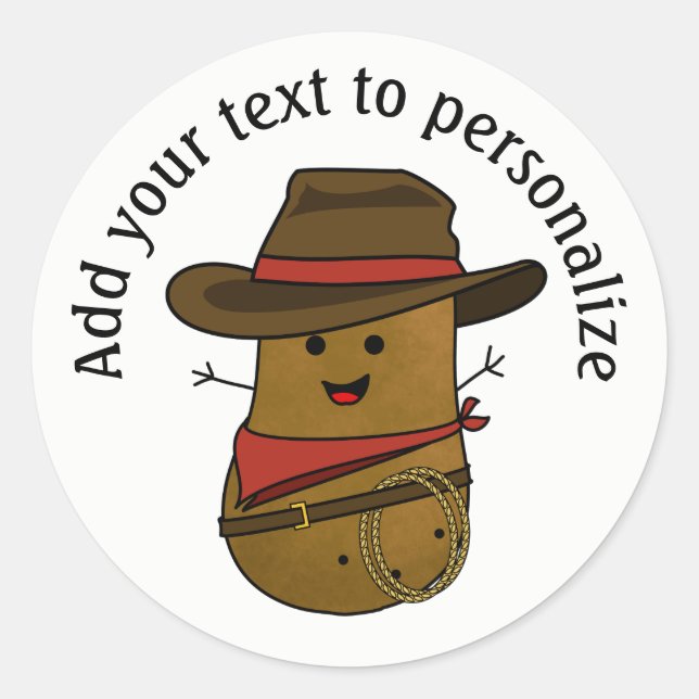 Adesivo Batata de Cowboy Personalizada (Frente)