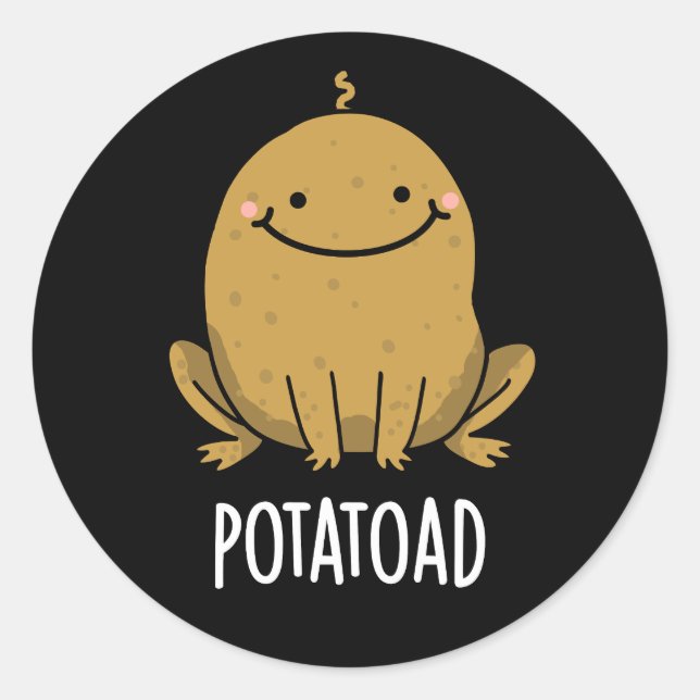 Adesivo Batata Engraçada De Potatoad Torto Pun Dark BG (Frente)