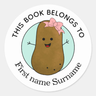Adesivo Batata Este Livro Pertence Personalizado Clássico