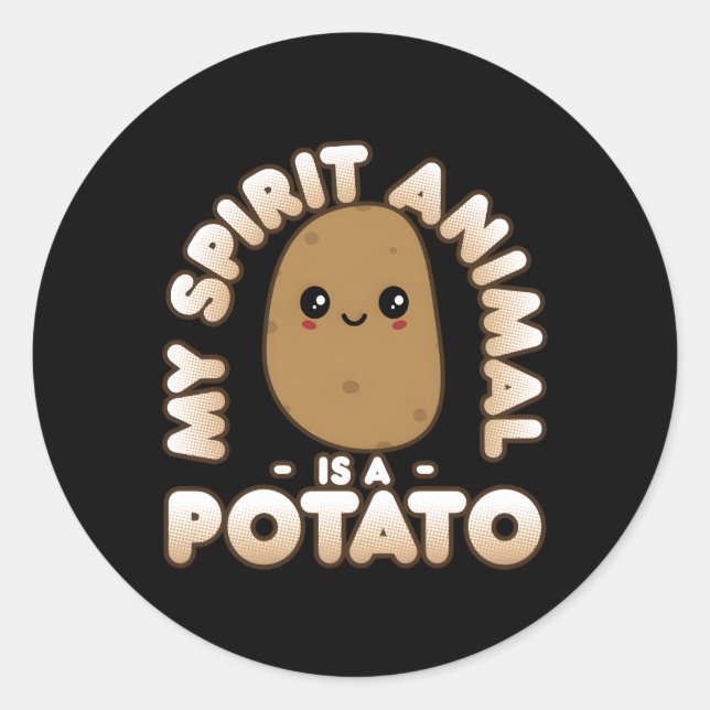 Adesivo Batata Kawaii Meu Animal Espírito É Uma Batata (Frente)
