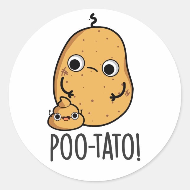 Adesivo Batata Piada de Legume Engraçado Cocô  (Frente)