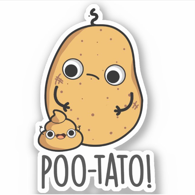 Adesivo Batata Piada de Legume Engraçado Cocô  (Frente)
