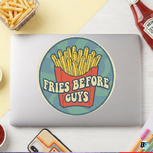 Adesivo Batatas Fritas Antes dos Caras Retro Groovy Comida