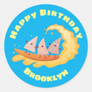 Adesivo Batatas-fritas de milho-nachos que surfam clássico