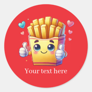 Adesivo Batatas fritas francesas de negócios personalizáve