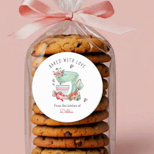 Adesivo Batedeira de bolo aquarela "Assado com Amor"