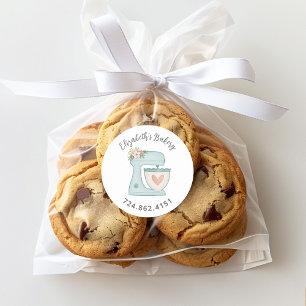 Adesivo Batedeira de Bolo Azul Fofa Feita Com Amor