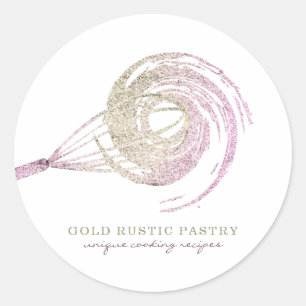 Adesivo Batedeira Glitter Sparkle Chef de Padaria Rosa Dou