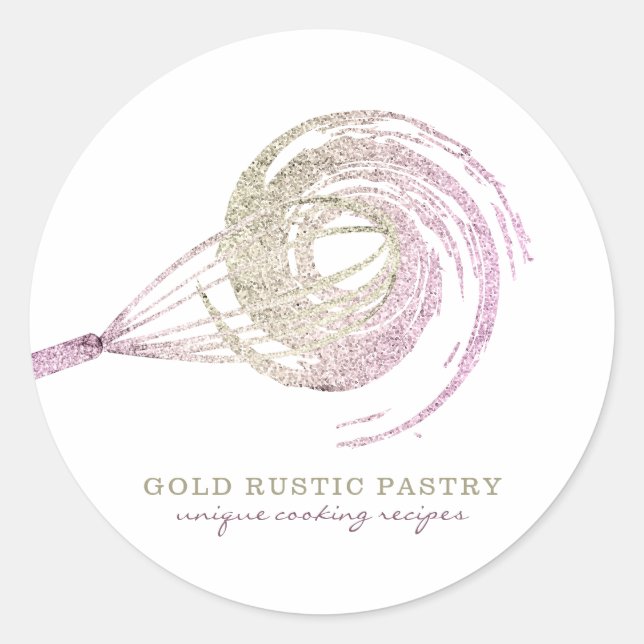Adesivo Batedeira Glitter Sparkle Chef de Padaria Rosa Dou (Frente)