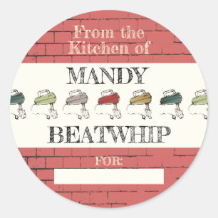 Adesivo Batedores elétricos do tijolo da cozinha da