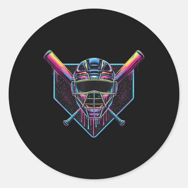 Adesivo Batendo na Máscara de Baseball na Rua do Ventilado (Frente)