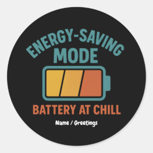 Adesivo Bateria no modo de economia de energia no chill Re
