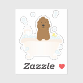 Adesivo Bath de Bolha de Goldendoodle