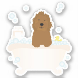 Adesivo Bath de Bolha de Goldendoodle