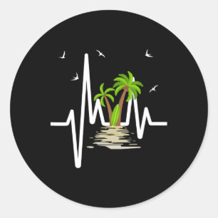 Adesivo Batida Com Ilhas de Praia de Palmeiras Tropicais S