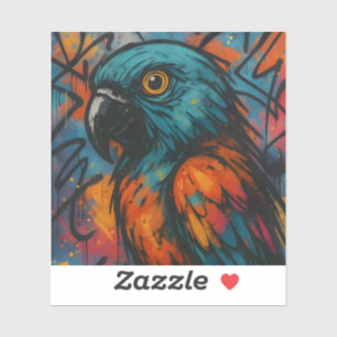 Adesivo Batida de Asa Urbana – Quadrado de Arte de Pássaro