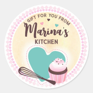 Adesivo batida de cupcake de uísque cardíaco pastelaria