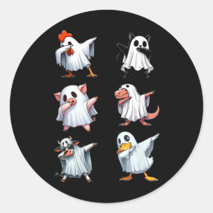 Adesivo Batidos Animais Fazenda Halloween Fantasma Engraça