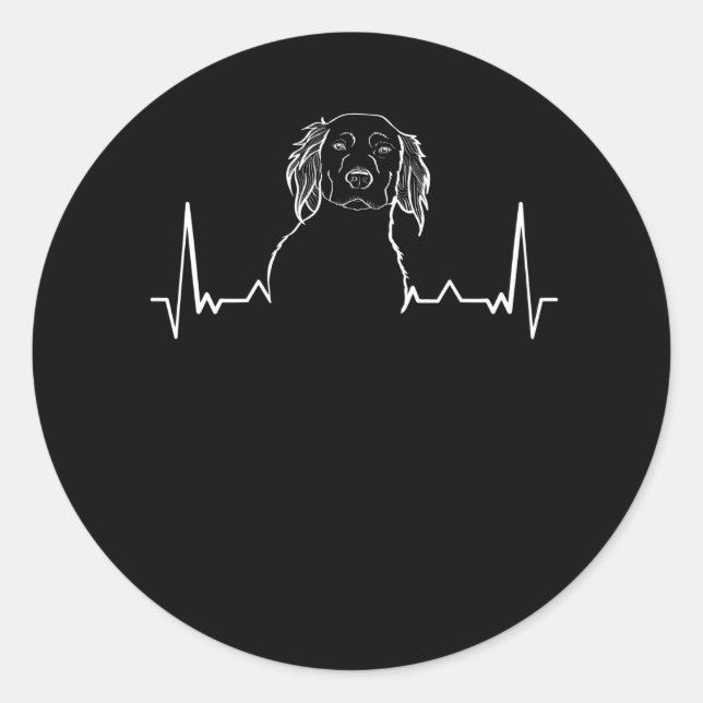 Adesivo Batimento Cardíaco Pequeno Munsterlander (Frente)